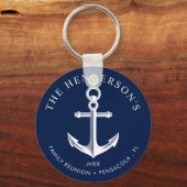 Nautical Th-Geachte Reunion Anchor Navy Sleutelhanger (Voorkant)