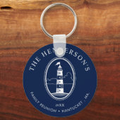 Nautical Th-Geachte Reunion Lighthouse Navy Sleutelhanger (Voorkant)