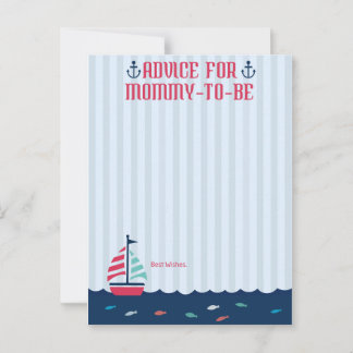 Nautical Theme - Advice Card voor mammie-in-wordin Advieskaart