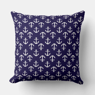 Nautical Theme Anchor Pattern Blue Kussen