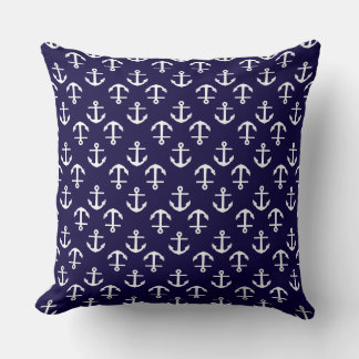 Nautical Theme Anchor Pattern Blue Kussen