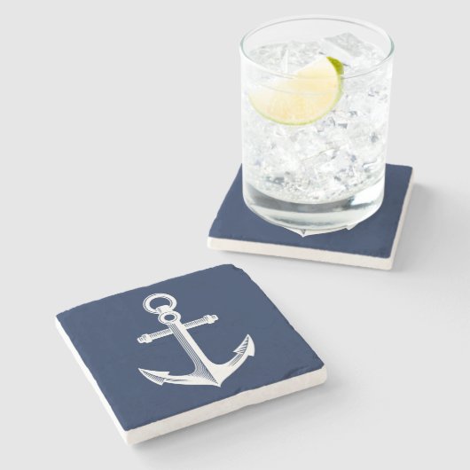 Nautical Theme Anchor Stenen Onderzetter (Zijkant)
