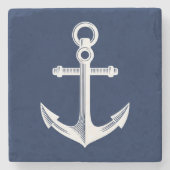 Nautical Theme Anchor Stenen Onderzetter (Voorkant)