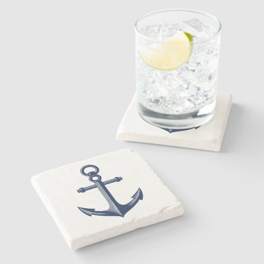 Nautical Theme Anchor Stenen Onderzetter (Zijkant)