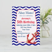 Nautical Theme Birthday Party Kaart (Staand voorkant)