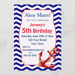 Nautical Theme Birthday Party Kaart