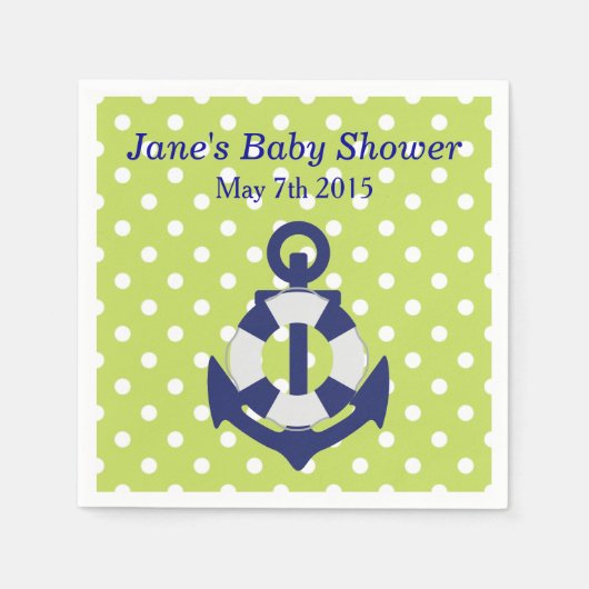 Nautical Theme Boy Baby shower servetten (Voorkant)