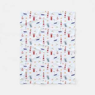 Nautical Theme Fleece Blanket, 30 x 40 inch