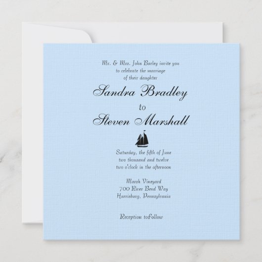 Nautical Theme Wedding Invitations Kaart (Voorkant)
