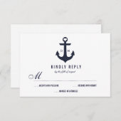 Nautical Theme Wedding RSVP | Weddenschap (Voorkant / Achterkant)