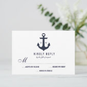 Nautical Theme Wedding RSVP | Weddenschap Kaartje (Staand voorkant)