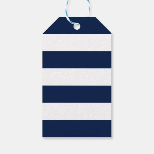 Nautical Theme Wedding Seapaarden Custom Navy Cadeaulabel (Achterkant)