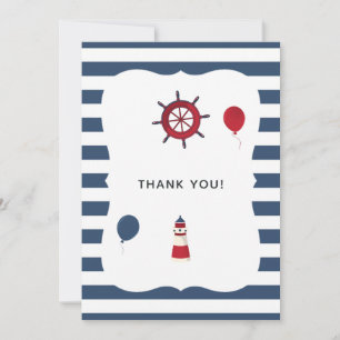 Nautical themed Birthday Party Bedankkaart