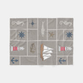 Nautical themed illustration fleece deken (Voorkant (Horizontaal))
