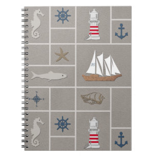 Nautical themed illustration notitieboek