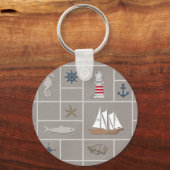 Nautical themed illustration sleutelhanger (Voorkant)