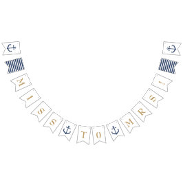 Nautical Thémw tegen Mrs-Bridal Bunting Banner