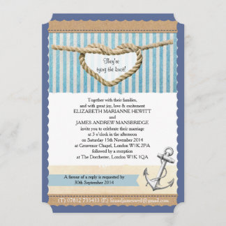 Nautical Thleding Wedding Invitation Kaart