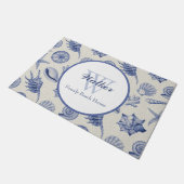 Nautical Thletic Blue Seashell Custom Deurmat (Schuin)