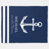 Nautical Thormed Anchor | Aangepaste naam Fleece Deken (Voorkant (Horizontaal))