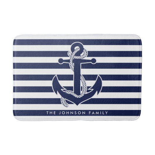 Nautical Threats Personalized Bath Mat (Voorkant)