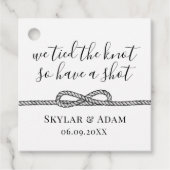 Nautical Tied The Knot Hebben Een Shot Bruiloft Bedankjes Labels (Voorkant)