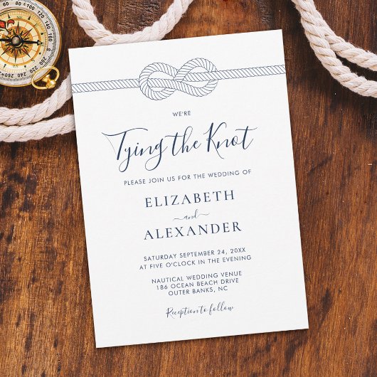 Nautical Touw Tying the Knot Bruiloft Kaart