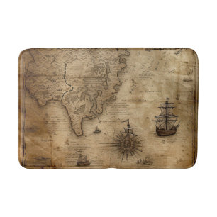 Nautical Treasure Map Badmat