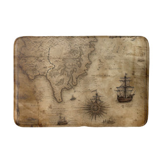 Nautical Treasure Map Badmat