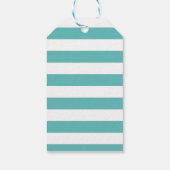 Nautical Turquoise Stripe Anchor Wedding Gift Labe Cadeaulabel (Achterkant)