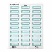 Nautical Turquoise Stripe Anchor Wedding Labels (Full Sheet)