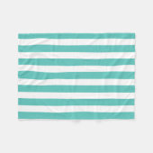 Nautical Turquoise & White Striped Fleece Deken (Voorkant (Horizontaal))