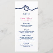 Nautical Tying Knot Elegant Wedding Menu (Devant)