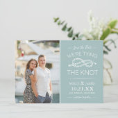 Nautical Tying the Knot Photo Save the Date (Staand voorkant)