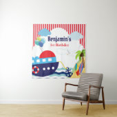 Nautical verjaardag / baby shower achtergrond bann wandkleed (In situ)