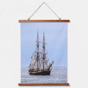 Nautical Vissen Boat Blue Skies Hangend Wandkleed