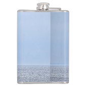 Nautical Vissen Boat Blue Skies Heupfles (Achterkant)