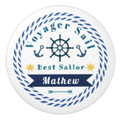Nautical Voyager Best Sailor White Keramische Knop (Voorkant)