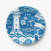 Nautical vuurthouse strand party paper bord (Voorkant)