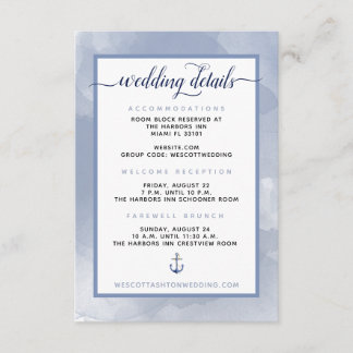 #Nautical Waterverf anker evenement bruiloft detai Informatiekaartje