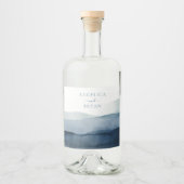 Nautical Waterverf Wedding Likeurfles Etiket (Voorkant)
