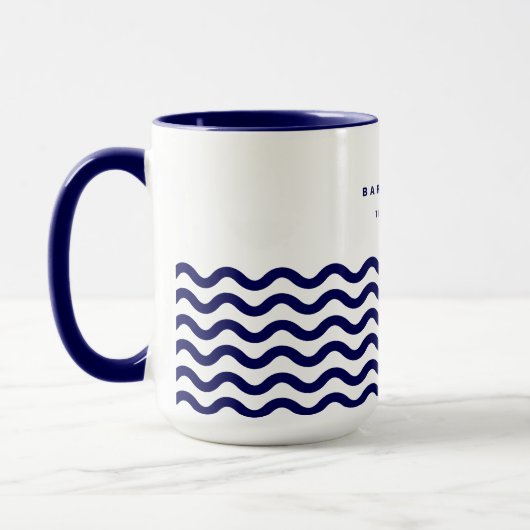 Nautical Wave Navy Blue Trendy Simple Stylish Mok (Links)