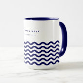 Nautical Wave Navy Blue Trendy Simple Stylish Mok (Voorkant rechts)