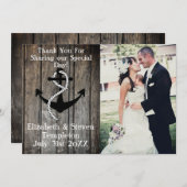 Nautical Weddenfoto Hartelijk dank Bedankkaart (Voorkant / Achterkant)