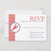 Nautical Weddenschap Theme RSVP Red Lobster Aangep (Voorkant)