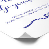 Nautical Weddenschap van Navy Blue-dames Bathroom  Poster (Hoek)