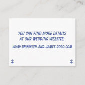 Nautical Wedding Accommodations Visitekaartjes Informatiekaartje (Achterkant)