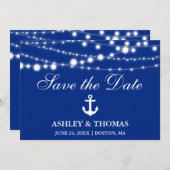 Nautical Wedding Anchor Lichten Save the Date (Voorkant / Achterkant)