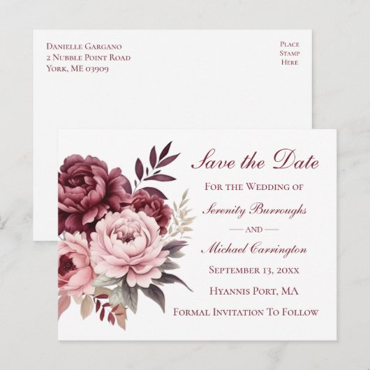 Nautical Wedding Anker Navy Blue Opslaan van de da Briefkaart (Voorkant / Achterkant)