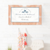 Nautical Wedding Beach Seashell Roses Coral Blue Spandoek (Insitu)